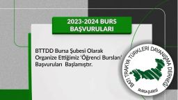 BTTDD Bursa Şubesi'nin organize ettiği öğrenci bursları için başvurular başladı